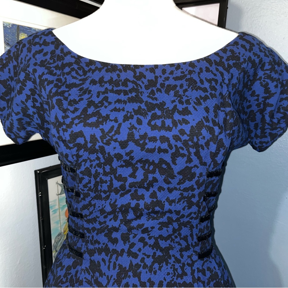 Vintage Bobbie Brooks Wiggle Dress Pinup Rockabilly Vixen Print Side Pockets